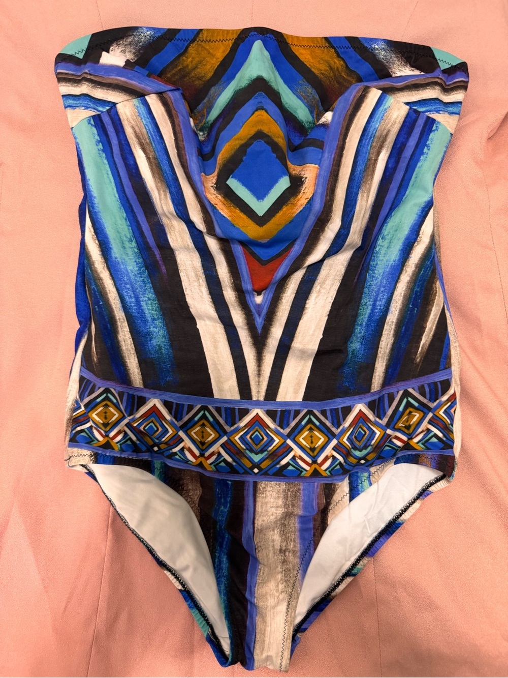 Masquenada Blue Multicolor One-Piece Swimsuit Size XL - runs a bit small